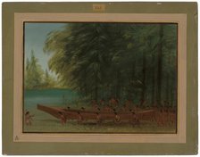 Launching a Canoe - Nayas Indians, 1855/1869. Creator: George Catlin.