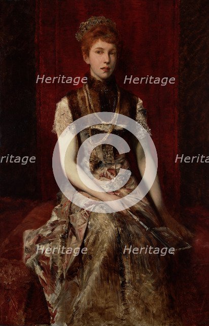 Portrait of Dora Fournier-Gabillon, ca 1879. Artist: Makart, Hans (1840-1884)