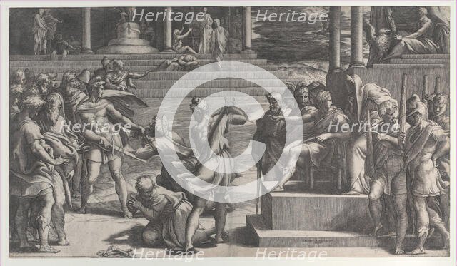 The martyrdom of Saint Paul and the condemnation of Saint Peter, 1524-27. Creator: Giovanni Jacopo Caraglio.