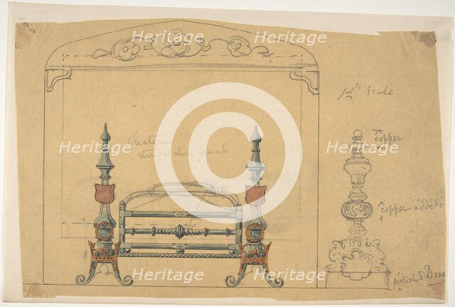 Design for a Grate and Surrounding Mantel, 19th century. Creator: Anon.