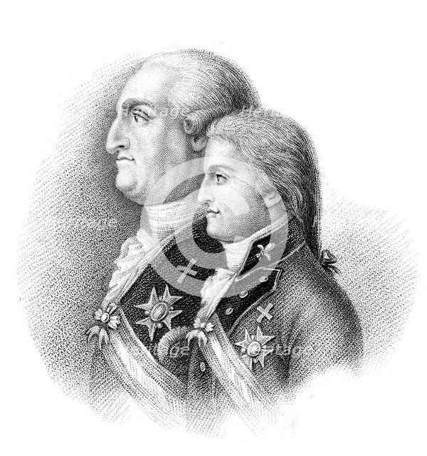 Charles IV, King of Spain and his son Ferdinand VII, 19th century. Artist: Cooper