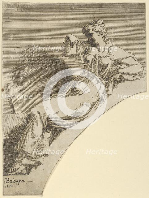 Erato, from the series 'Twelve Muses and Goddesses', ca. 1540-45. Creator: Leon Davent.