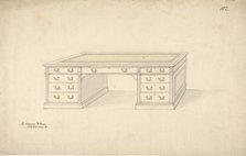 Design for Desk, 1841-84. Creator: Charles Hindley & Sons.