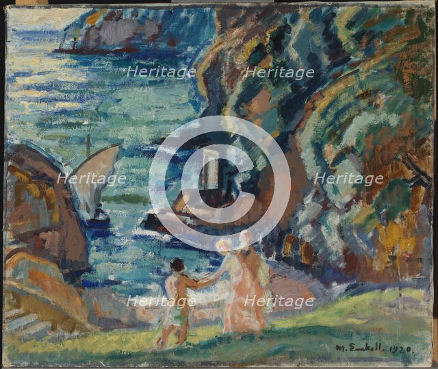 Rocky Shore in the Sun, Porto Fino, 1920. Creator: Magnus Enckell.