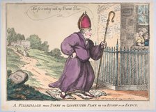 A Pilgrimage from Surry to Gloucester Place or the Bishop in an Extacy, February 27, 1809. Creator: Thomas Rowlandson.