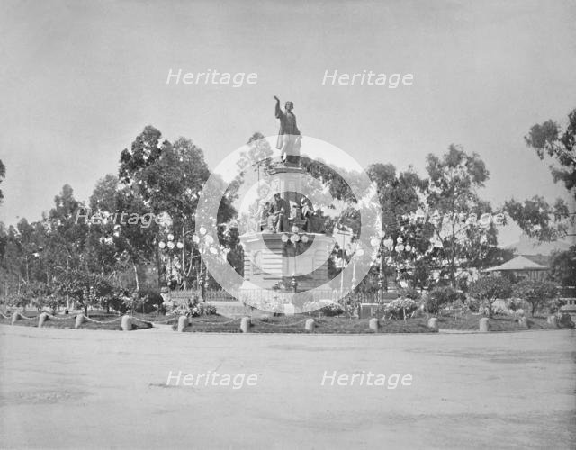 'Statue of Columbus on the Paseo, City of Mexico', c1897. Creator: Unknown.