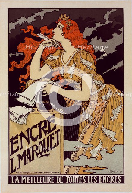 Affiche pour l' "Encre Marquet", c1899. Creator: Eugene Samuel Grasset.