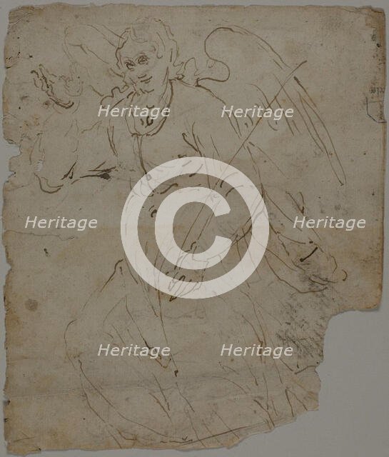 Annunciate Angel (recto), c. 1600 Creator: Unknown.