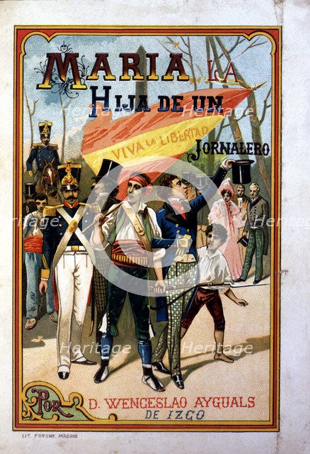 Cover of the serialised novel, 'María la hija de un jornalero' (Mary the daughter of a day labore…