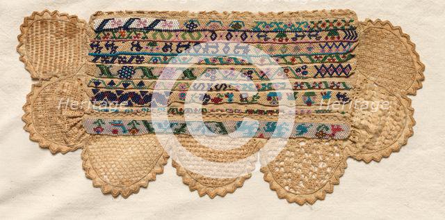 Sampler Fragment, 1800s. Creator: Unknown.