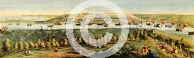 'The West Prospect of His Majestys Dock-Yard, at Chatham', 1738, (1942).  Creators: Samuel Buck, Nathaniel Buck.