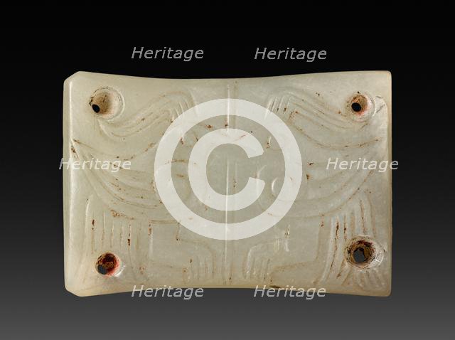 Plaque with Paired Birds for Belt or Shroud, 11th-10th Century BC. Creator: Unknown.