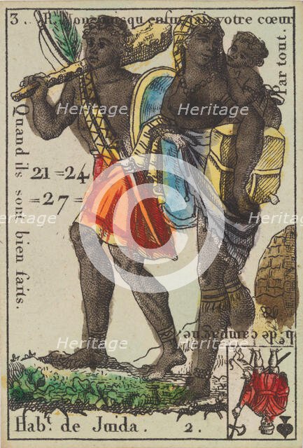 Hab.t de Juida from Playing Cards (for Quartets) 'Costumes des Peuples Étrangers', 1700-1799. Creator: Anon.