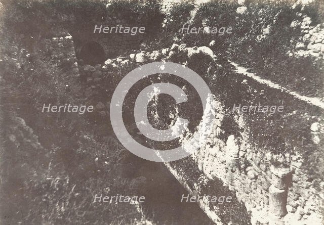 Jérusalem, Piscine de Siloe, Détails, 1854. Creator: Auguste Salzmann.