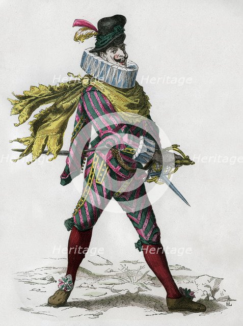 Matamore captain, hired killer, Spanish type, 17th century (1882-1884). Artist: Unknown