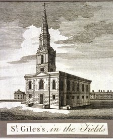 St Giles in the Fields, Holborn, London, c1750. Artist: Anon
