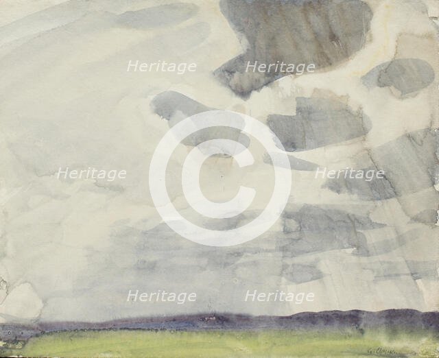Landscape with rainclouds, c1875-1944. Creator: George Clausen.