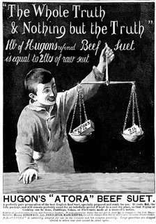 Advertisement for Hugon's "Atora" Beef Suet, 1898. Creator: Unknown.