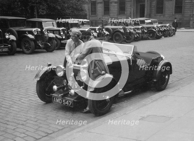 Aston Martin of Kitty Brunell at the RSAC Scottish Rally, 1933. Artist: Bill Brunell.