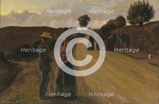 Evening Meeting on a Road, 1889. Creator: Fritz Syberg.