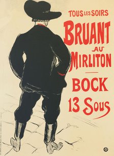 Bruant au Mirliton, 1893. Creator: Toulouse-Lautrec, Henri, de (1864-1901).