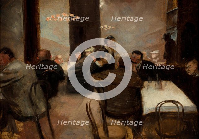 Evening in a Coffeehouse. Creator: Schneider-Didam, Wilhelm (1869-1928).