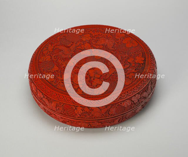 Covered Box with Butterflies, Gourds, and..., Qing dynasty, Yongzheng or early Qianlong period. Creator: Unknown.