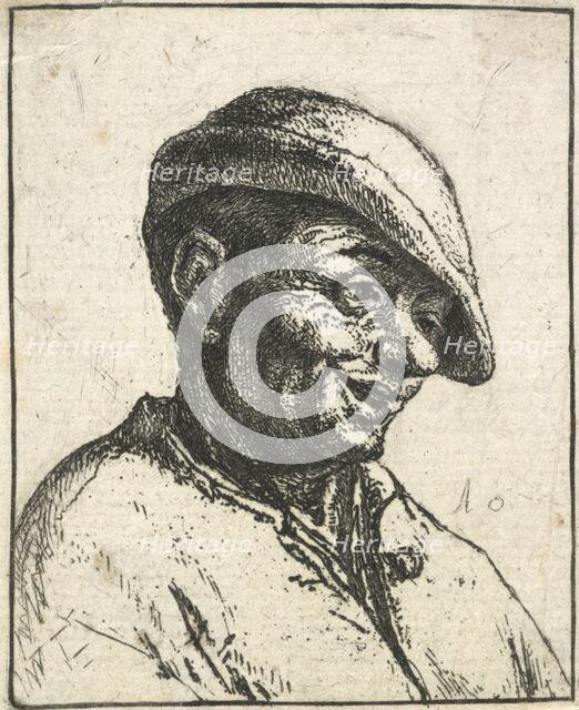 Bust of a laughing peasant, 1672. Creator: Adriaen van Ostade.