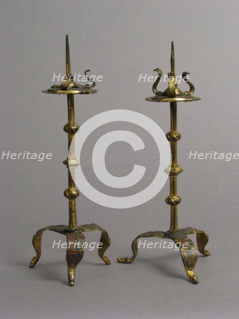 One of a Pair of Traveling Candlesticks, French, ca. 1290-1310. Creator: Unknown.