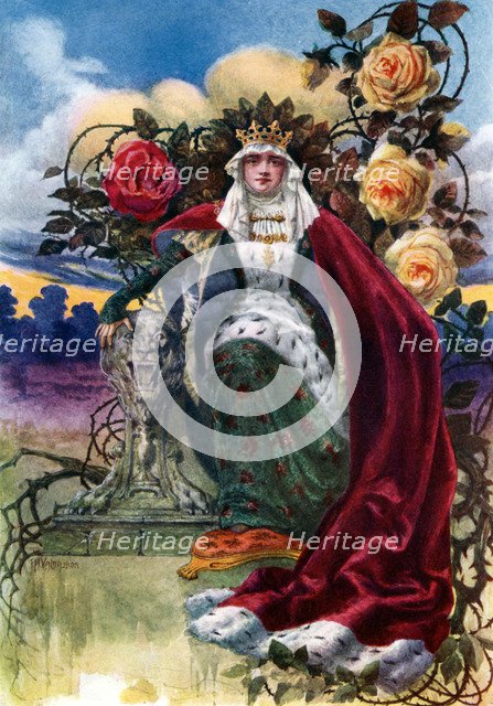 'A Queen of Roses', 1908-1909.Artist: JH Valda