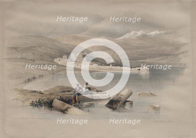 Town of Tiberias Looking Towards Lebanon, 1839. Creator: David Roberts (British, 1796-1864).