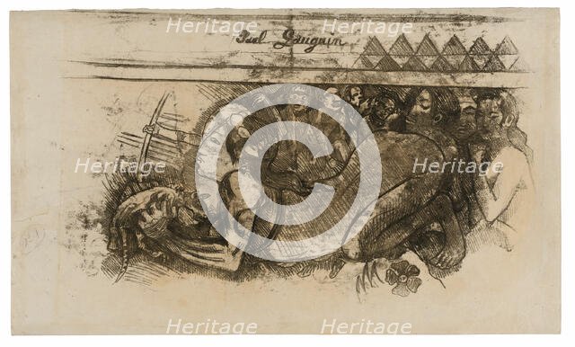 Woman with a Cat, c. 1900. Creator: Paul Gauguin.