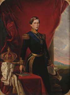 Portrait of King Pedro V of Portugal (1837-1861). Creator: Bordalo Pinheiro, Manuel Maria (1815-1880).