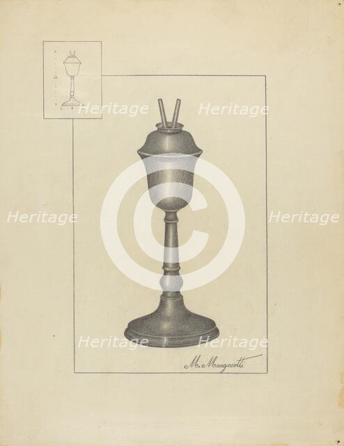 Lamp, c. 1936. Creator: Matthew Mangiacotti.
