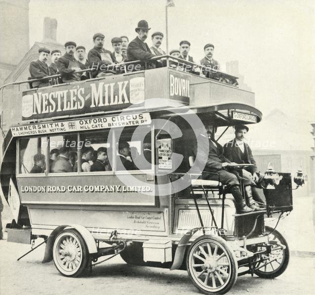 London steam bus, c1900, (1947). Creator: Unknown.