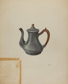 Pewter Teapot, 1935/1942. Creator: John Tarantino.