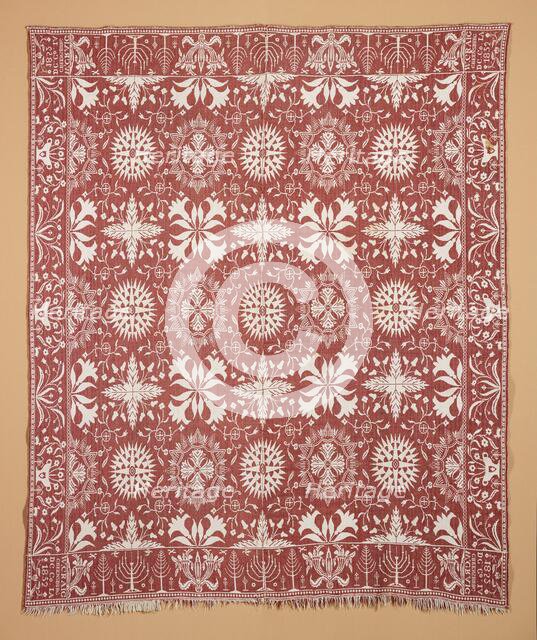Bed Cover (Jacquard Coverlet), 1852. Creator: William Craig Jr..