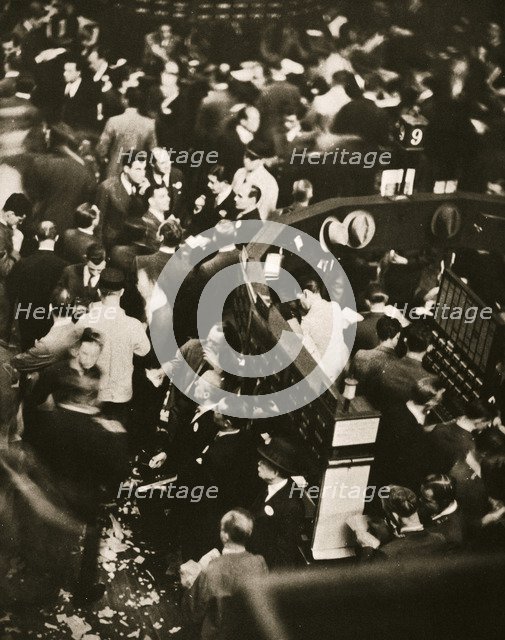 Trading Post 9, New York Stock Exchange, USA, early 1930s. Artist: Unknown