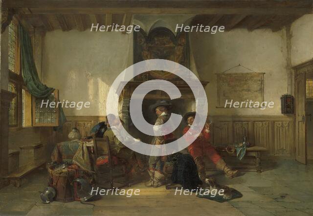 Soldiers in a Guardsroom, 1865-1867. Creator: Herman Frederik Carel Ten Kate.