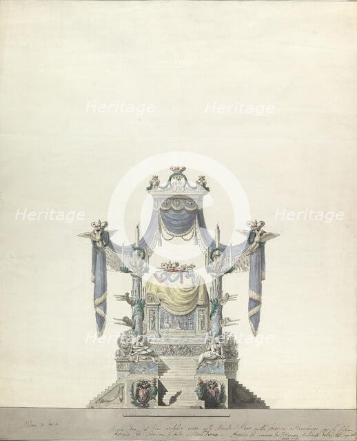 Catafalque for the Empress Catherine the Great of Russia (Front Elevation)., 1796. Creator: Vincenzo Brenna.