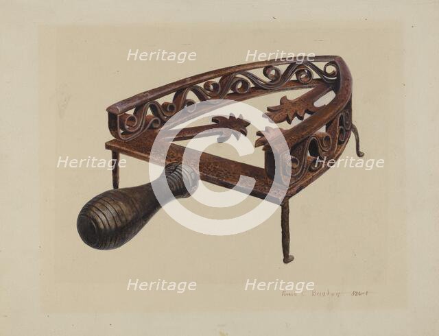 Pa. German Flat-iron Stand, c. 1942. Creator: Amos C. Brinton.