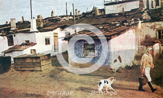 A Russian village, World War II, 1942. Artist: Unknown