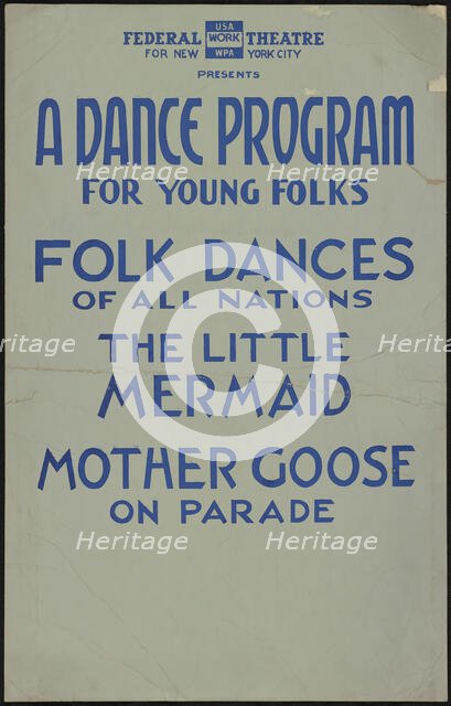 A Dance Program for Young Folks, New York, 1937. Creator: Unknown.