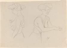 Two Studies of a Woman Dressing, 1890s. Creator: Félix Vallotton.