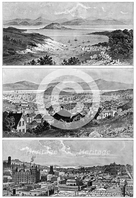 San Francisco in November, 1848, 1858 and the end of the 19th century, (1901). Artist: Unknown