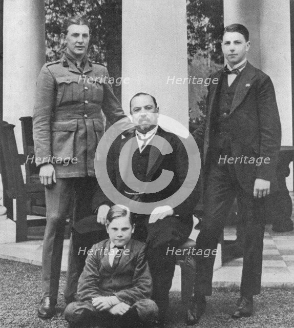 'General Botha and his three sons', 1914. Artist: Unknown.