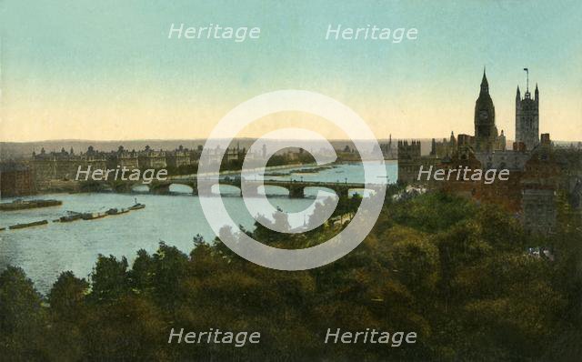 Westminster Bridge, London, c1910. Creator: Unknown.