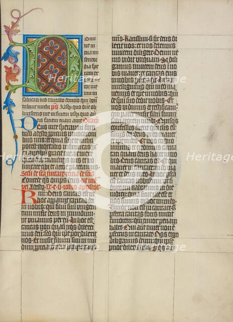 Decorated Initial D; Collegium Ducale, about 1420-1430. Creator: Master Michael.