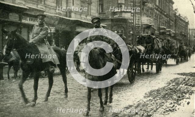 Russian supply column at Przemysl, March 1915, (c1920). Creator: Unknown.