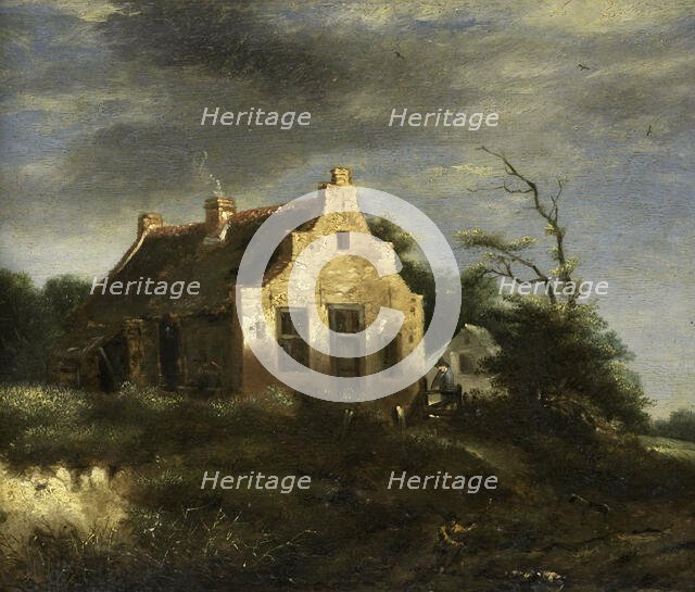 Farm in a wooded dune landscape, 1650-1750. Creator: School of Jacob Isaacksz van Ruisdael.